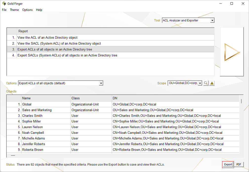 Exporting Results