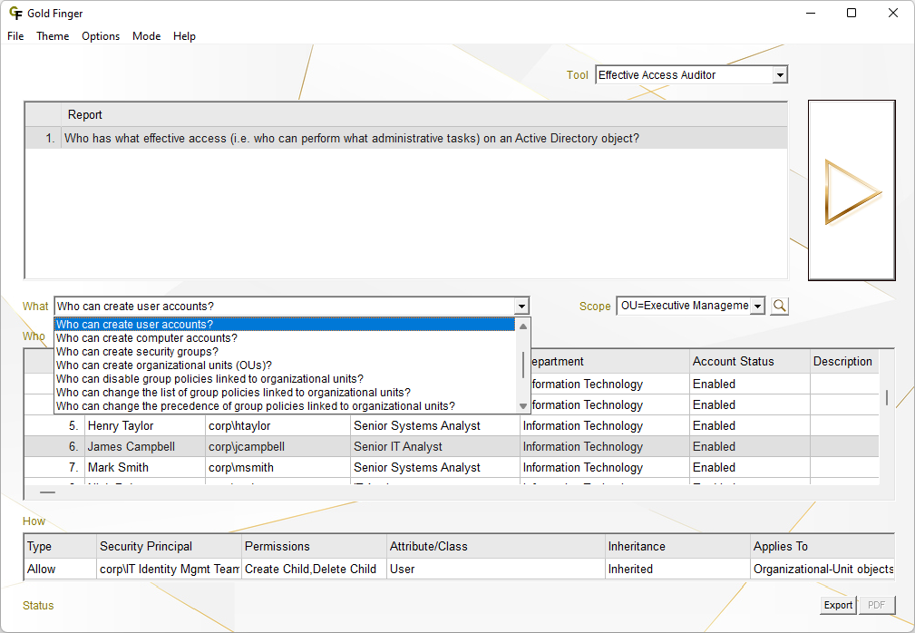 Active Directory Effective Access Auditor