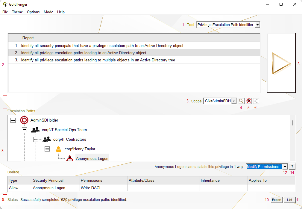 Active Directory Privilege Escalation Path Identifier User Interface