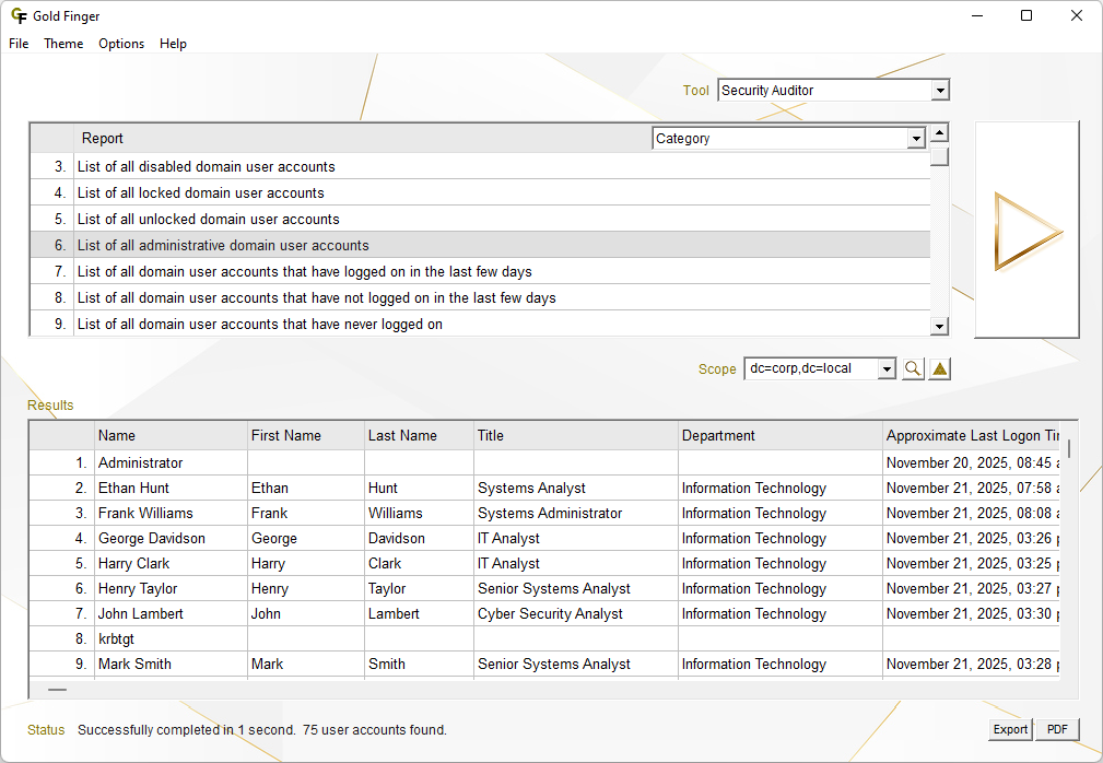 Active Directory Security Auditor